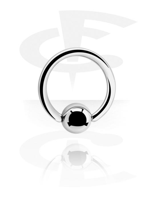 Anneaux, Ball closure ring (acier chirurgical, argent, finition brillante), Acier chirurgical 316L