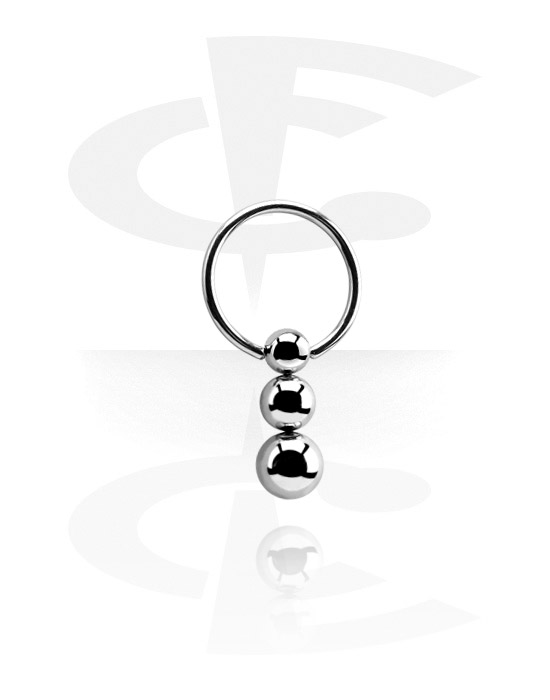 Piercingové kroužky, Kroužek s kuličkou (chirurgická ocel, stříbrná, lesklý povrch), Chirurgická ocel 316L