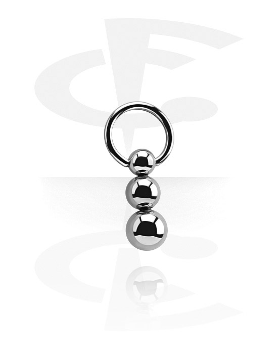 Piercingringar, Ball closure ring (surgical steel, silver, shiny finish), Kirurgiskt stål 316L