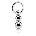 Piercinggyűrűk, Ball closure ring (surgical steel, silver, shiny finish), Sebészeti acél, 316L