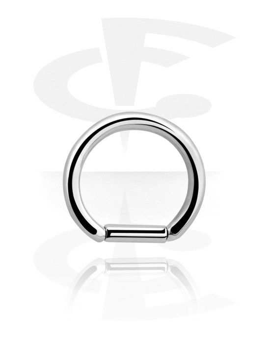 Piercing Ringe, Ring med stavlukning (kirurgisk stål, sølv, blank finish), Kirurgisk stål 316L