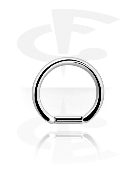 Piercing Rings, Bar closure ring (surgical steel, silver, shiny finish), Surgical Steel 316L