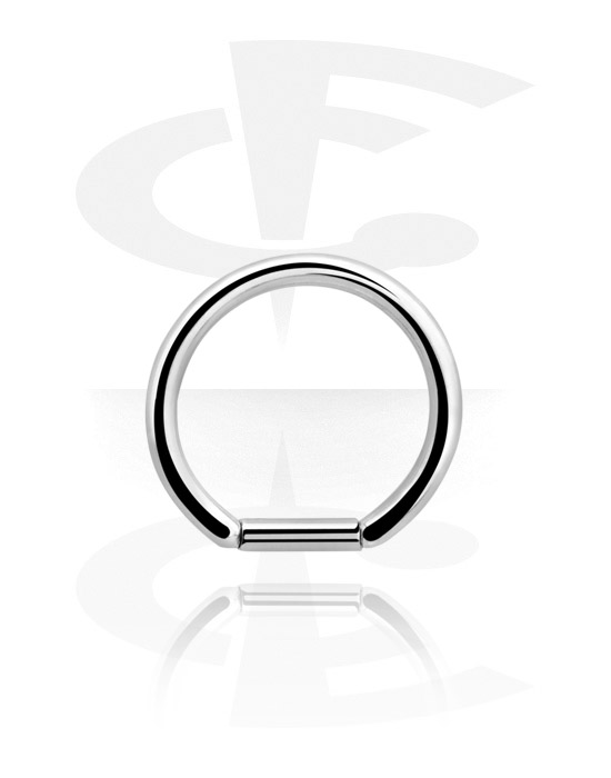 Piercing Ringe, Ring med stavlukning (kirurgisk stål, sølv, blank finish), Kirurgisk stål 316L