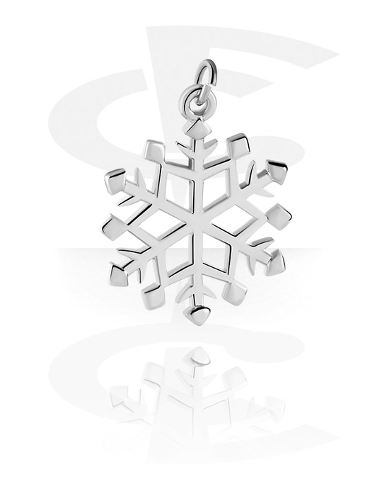 Balls, Pins & More, Charm (plated brass) with snowflake design, Plated Brass