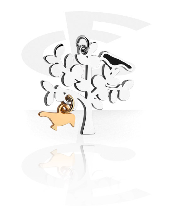Kuličky, kolíčky a další, Přívěsek (pokovená mosaz) s designem strom, Pokovená mosaz