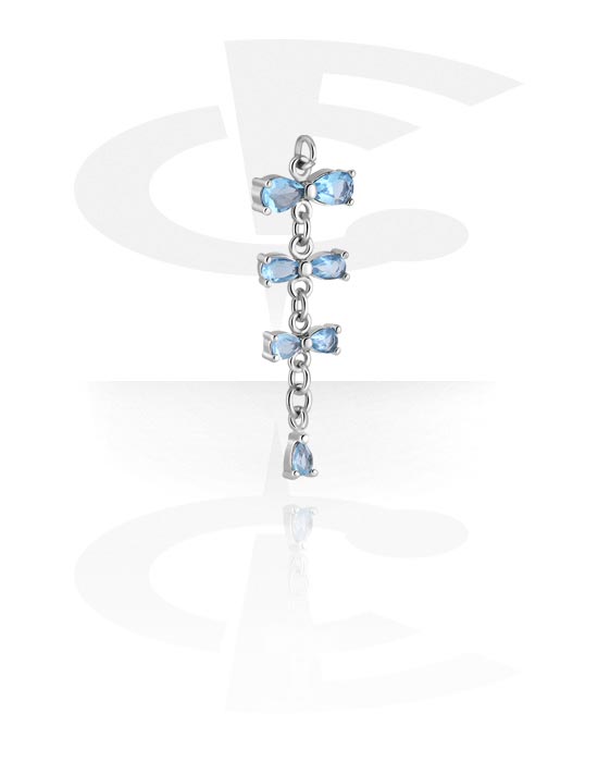 Kuličky, kolíčky a další, Přívěsek (pokovená mosaz) s designem luk a krystalovými kamínky, Pokovená mosaz