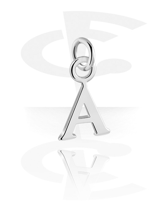 Balls, Pins & More, Charm (plated brass) with letter A, Plated Brass