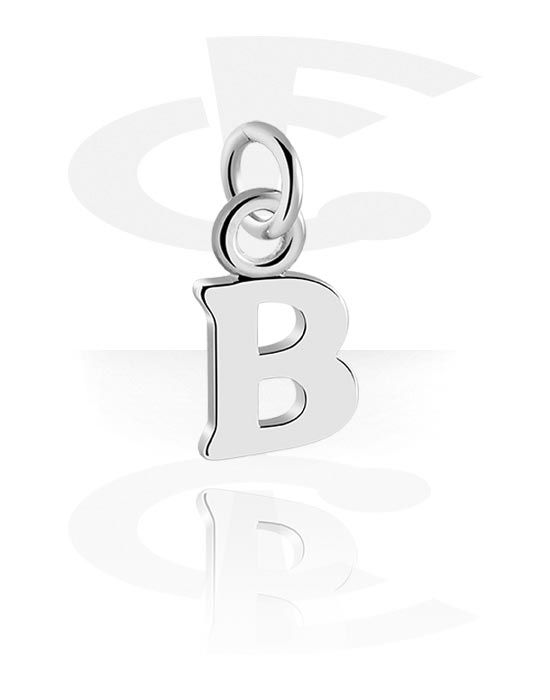 Kulor, stavar & mer, Charm (plated brass) med letter B, Överdragen mässing