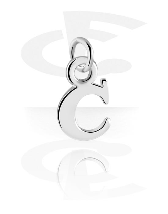 Kulor, stavar & mer, Charm (plated brass) med letter C, Överdragen mässing