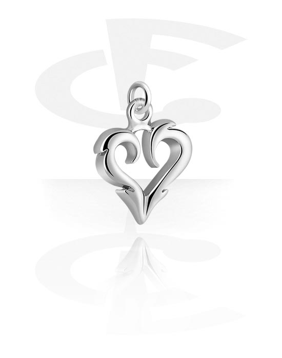 Kuličky, kolíčky a další, Přívěsek (pokovená mosaz) s designem srdce, Pokovená mosaz