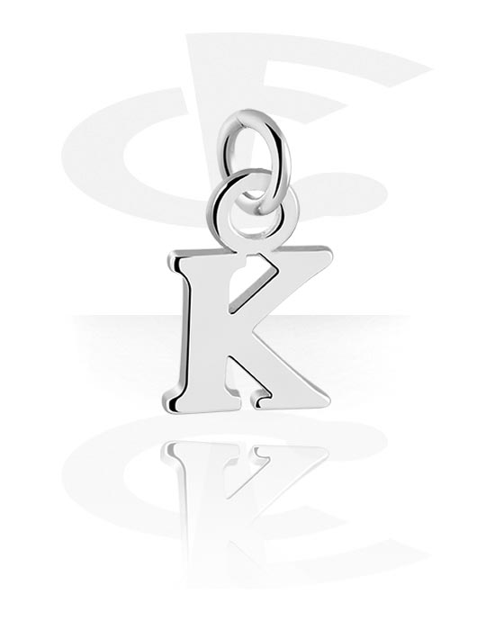 Balls, Pins & More, Charm (plated brass) with letter K, Plated Brass