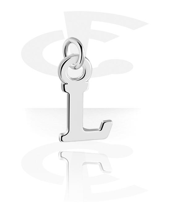Kuličky, kolíčky a další, Přívěsek (pokovená mosaz) s písmenem L, Pokovená mosaz