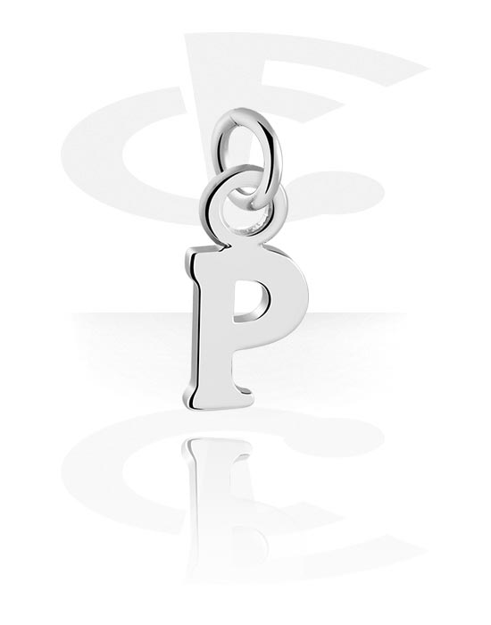 Balls, Pins & More, Charm (plated brass) with letter P, Plated Brass