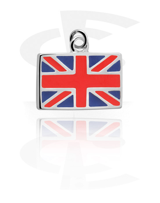 Bunkice, palčke in še več, Obesek za zapestnico (medeninasta prevleka) s/z motivom britanske zastave, Prevlečena medenina