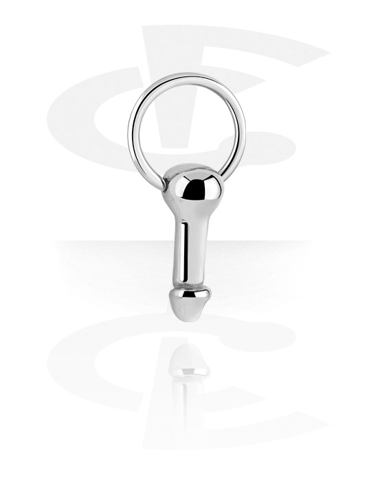 Piercingové kroužky, Kroužek s kuličkou (chirurgická ocel, stříbrná, lesklý povrch), Chirurgická ocel 316L