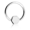 Anéis piercing, Ball closure ring (aço cirúrgico, prata, acabamento brilhante), Aço cirúrgico 316L