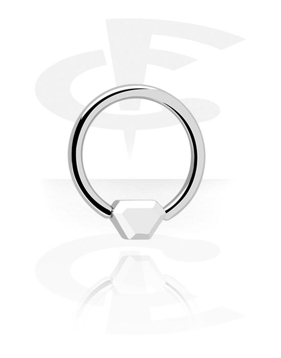 Piercing ad anello, Ball closure ring (acciaio chirurgico, argento, finitura lucida), Acciaio chirurgico 316L