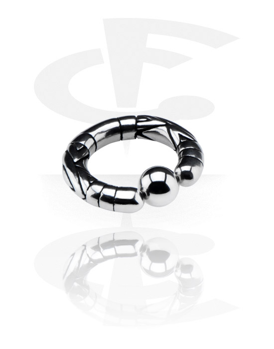 Piercinggyűrűk, Ball closure ring (surgical steel, silver, shiny finish), Sebészeti acél, 316L
