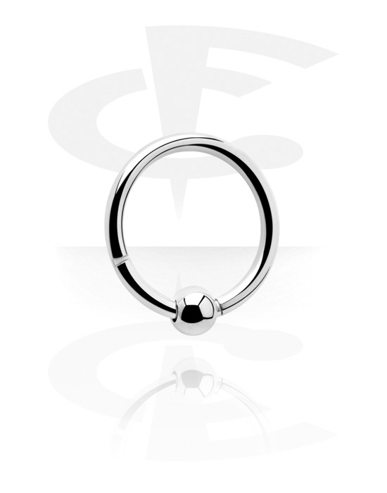 Piercing Ringe, Piercing-clicker (kirurgisk stål, sølv, blank finish) med fast kugle, Kirurgisk stål 316L
