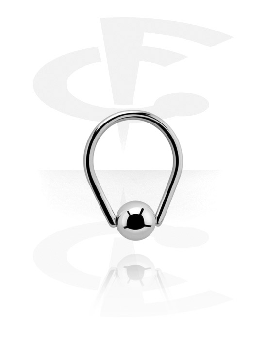 Piercing ad anello, Ball closure ring (acciaio chirurgico, argento, finitura lucida) con pallina, Acciaio chirurgico 316L