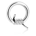 Piercinggyűrűk, Ball closure ring (surgical steel, silver, shiny finish) val vel barbed wire design, Sebészeti acél, 316L