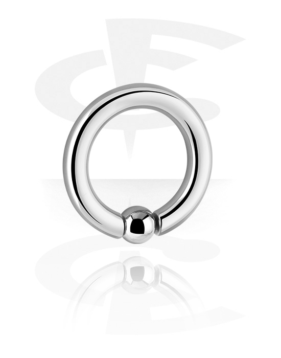 Piercing Rings, Ball closure ring (surgical steel, silver, shiny finish), Surgical Steel 316L