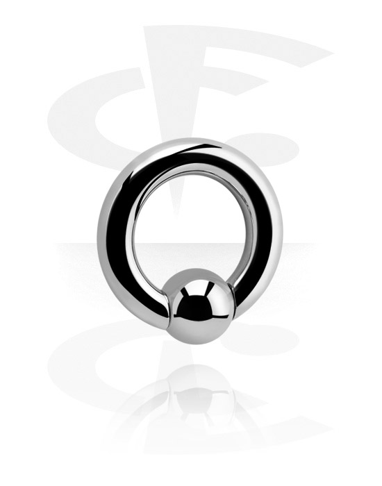 Piercing Ringe, Ring med kuglelukning (kirurgisk stål, sølv, blank finish), Kirurgisk stål 316L