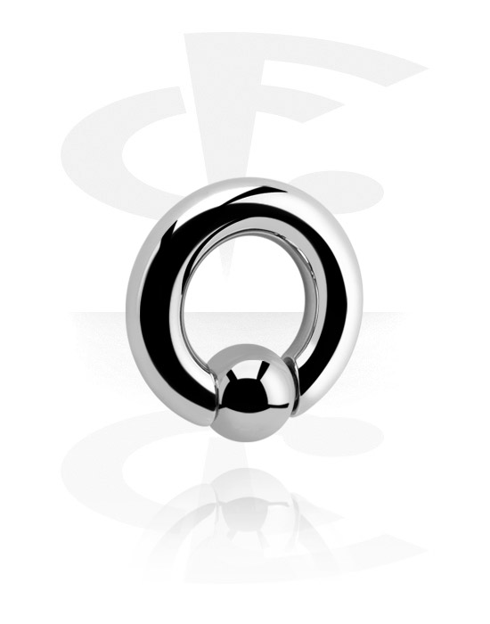 Piercing Ringe, Ring med kuglelukning (kirurgisk stål, sølv, blank finish), Kirurgisk stål 316L