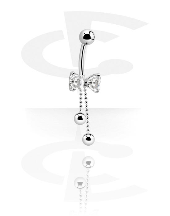 Navelring (chirurgisch staal, zilver, glanzende afwerking) met boog en