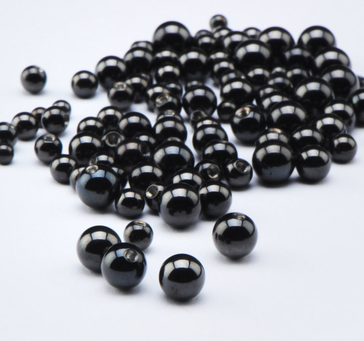 Tukkupakkaukset, Black Balls for 1.6mm Pins, Surgical Steel 316L