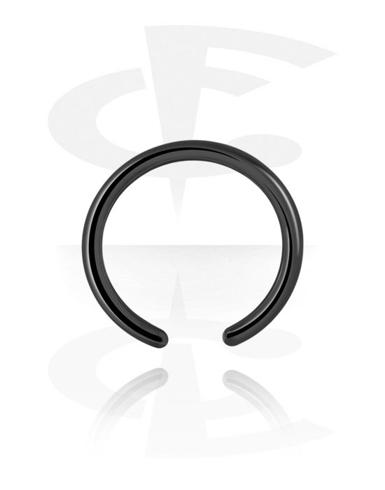 Bolas, barras & más, Ball closure ring (acero quirúrgico, negro, acabado brillante), Acero quirúrgico 316L