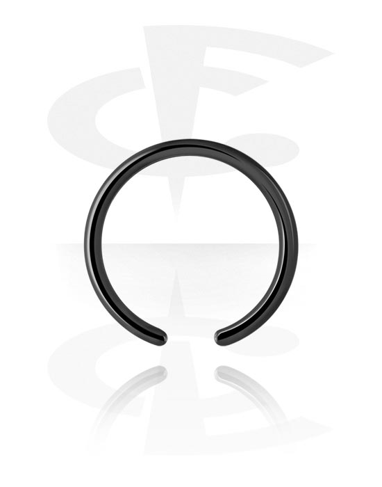 Palline, barrette e altro, Ball closure ring (acciaio chirurgico, nero, finitura lucida), Acciaio chirurgico 316L