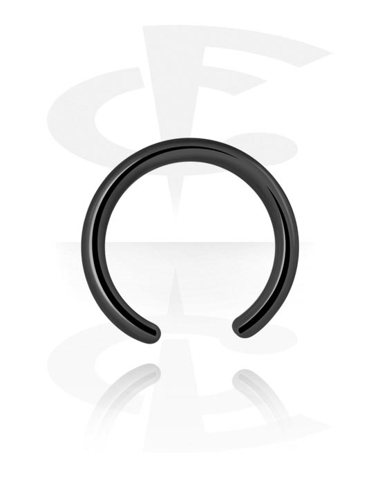 Boules, barres & plus, Ball closure ring (acier chirurgical, noir, finition brillante), Acier chirurgical 316L