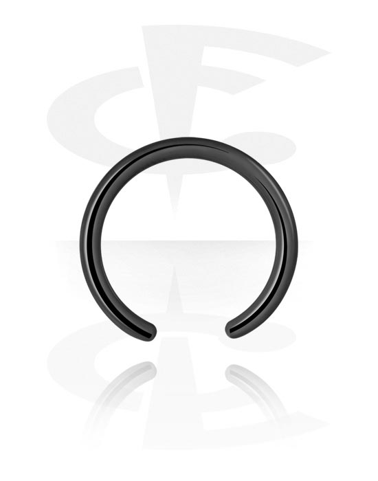 Kugler, stave m.m., Ring med kuglelukning (kirurgisk stål, sort, blank finish), Kirurgisk stål 316L
