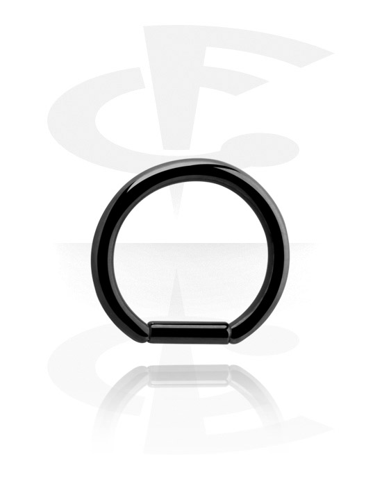 Piercing Ringe, Bar closure ring (Chirurgenstahl, schwarz, glänzend), Schwarzer Chirurgenstahl 316L