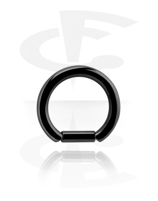 Piercing ad anello, Bar closure ring (acciaio chirurgico, nero, finitura lucida), Acciaio chirurgico nero 316L