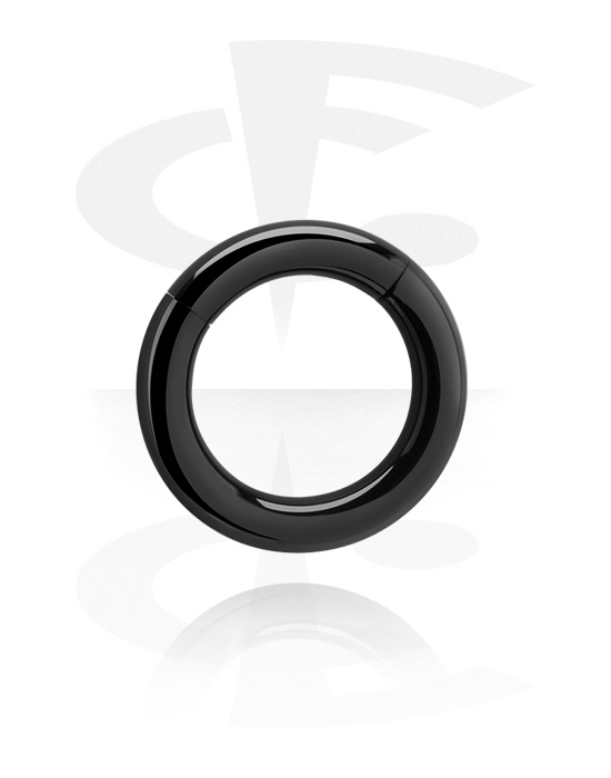 Anéis piercing, Segment ring (aço cirúrgico, preto, acabamento brilhante), Aço cirúrgico preto 316L