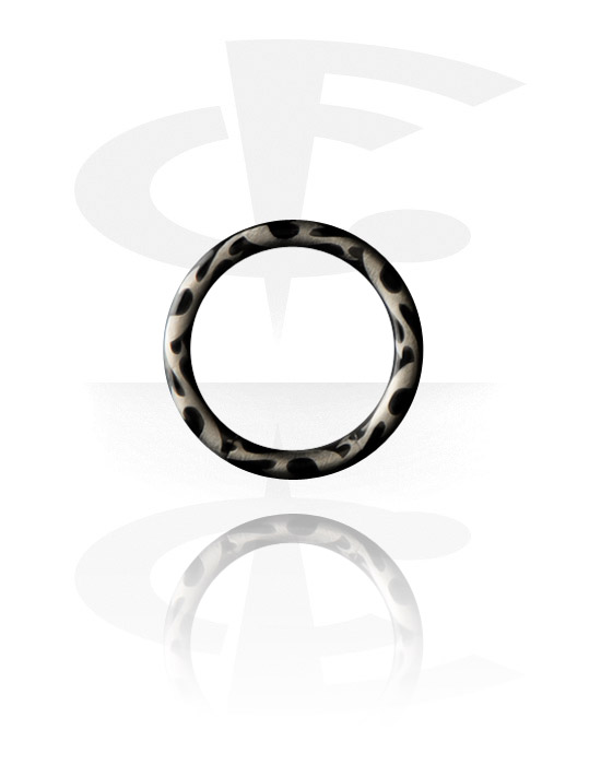 Alke za piercing, Segmentni prsten (kirurški čelik, crna, sjajna završna obrada), Crni kirurški čelik 316L
