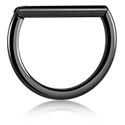 Piercingringer, Piercing-clicker (kirurgisk stål, svart, skinnende finish), Kirurgisk stål 316L