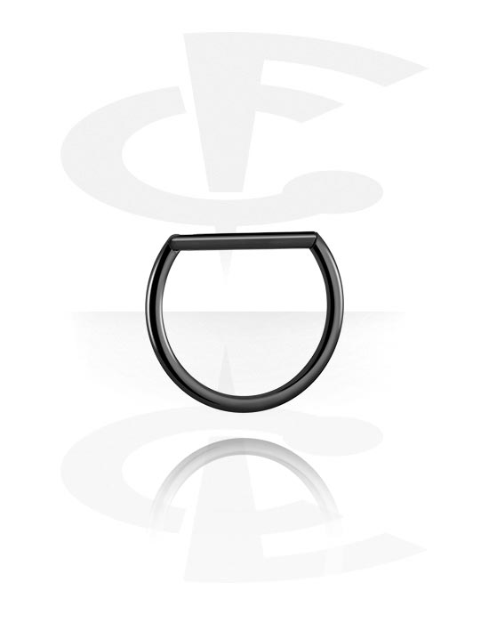 Pírsingové krúžky, Pírsingový clicker (chirurgická oceľ, čierna, lesklý povrch), Chirurgická oceľ 316L