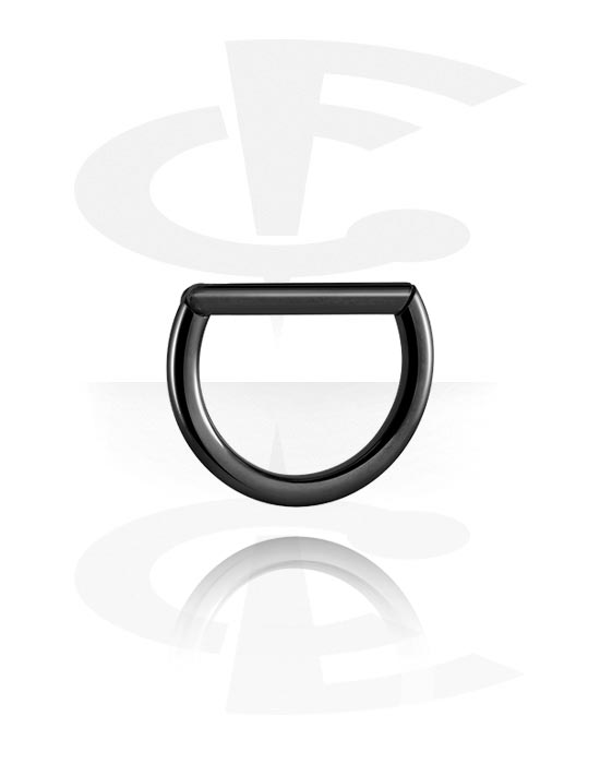 Anéis piercing, Piercing clicker (aço cirúrgico, preto, brilhante), Aço cirúrgico 316L