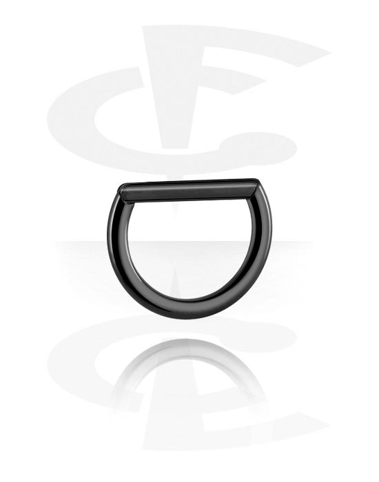 Piercingové kroužky, Piercingový clicker (chirurgická ocel, černá, lesklý povrch), Chirurgická ocel 316L