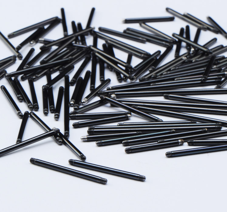 Super lots avantageux, Black Barbell Pins Gauge 1.6mm, Surgical Steel 316L
