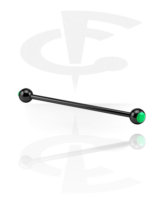 Barbells, Barbell with balls, Black Surgical Steel 316L