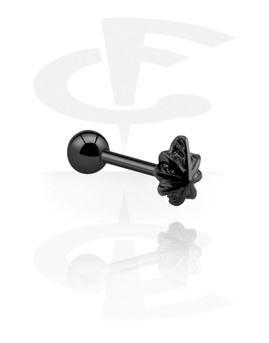 Barbells, Barbell with attachment, Black Surgical Steel 316L