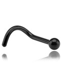 Piercings nez & Septums, Piercing nez incurvé (acier chirurgical, noir, finition brillante), Acier chirurgical 316L