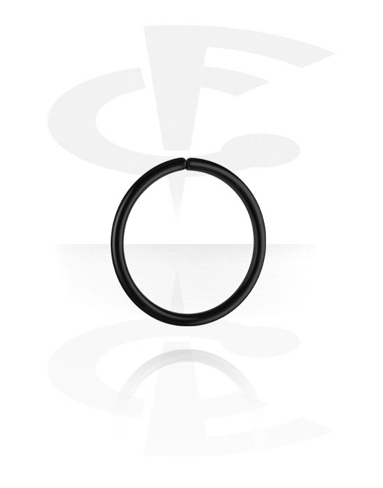 Piercingringar, Continuous ring (surgical steel, black, shiny finish), Svart kirurgiskt stål 316L