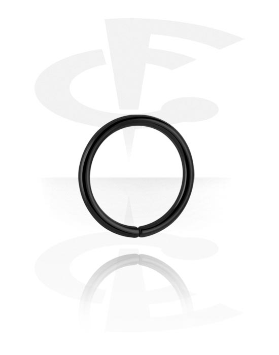 Piercingringar, Continuous ring (surgical steel, black, shiny finish), Svart kirurgiskt stål 316L