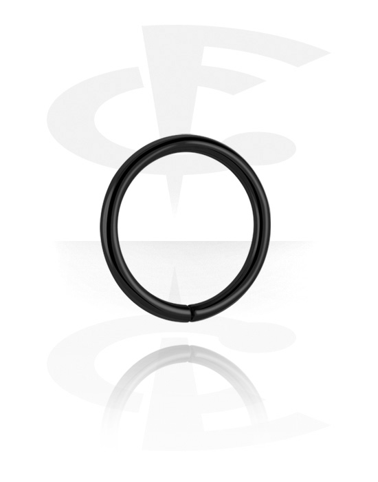 Piercingringer, Kontinuerlig ring (kirurgisk stål, svart, skinnende finish), Svart kirurgisk stål 316L