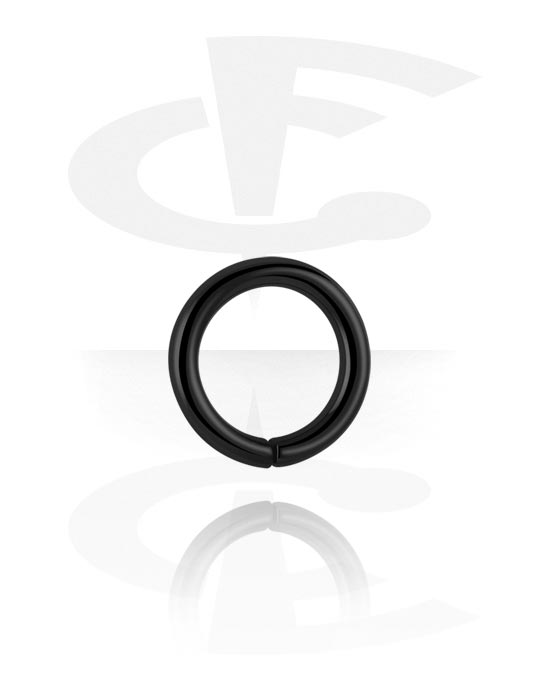 Piercinggyűrűk, Continuous ring (surgical steel, black, shiny finish), Fekete sebészeti acél, 316L